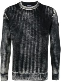 Diesel Distressed ribbed-knit Jumper at Farfetch